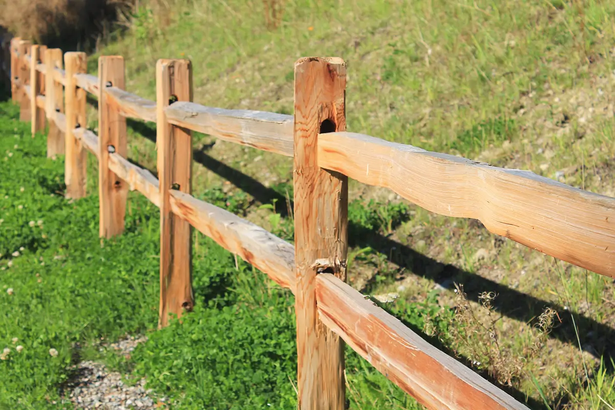 Close Up of Split Rail Fence